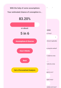 Screenshot of Pregnancy Chance Calculator App Interface