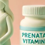 Claymation-style image of a pregnant woman holding a bottle of prenatal vitamins, symbolizing the use of prenatal vitamins during pregnancy.