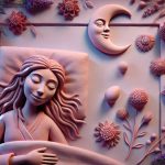 Claymation image of a woman sleeping peacefully, symbolizing the impact of sleep on fertility—pregnancy chance calculator.