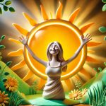 Woman raising arms toward the sun symbolizing how vitamin D can impact fertility—pregnancy chance calculator.