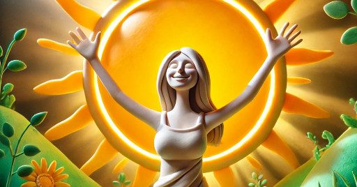 Woman raising arms toward the sun symbolizing how vitamin D can impact fertility—pregnancy chance calculator.